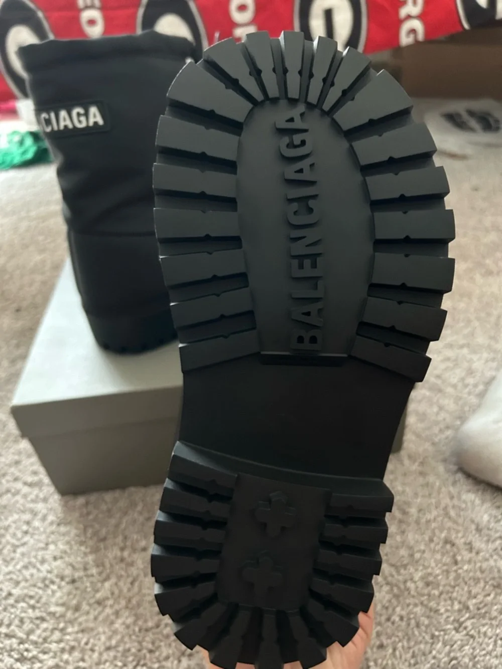 Bally Black Quilted Lug-Sole Ankle Boots - Picture 2 of 4